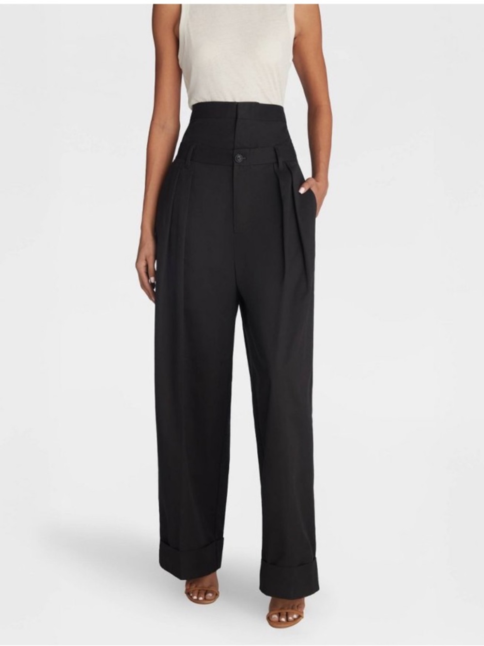 KBB BY Kahlana ‘The Waist Curtain Trouser’ Baggy Wide Leg Pleated Pant S XS NWT